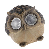 Maxbell 2pcs  Resin Animal Garden Statue Solar Powered  Garden Light Brown Owl
