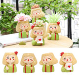Maxbell 4 pcs Cute Cartoon Girl Style Succulent Plant Pot for Home Garden Decoration