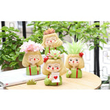 Maxbell 4 pcs Cute Cartoon Girl Style Succulent Plant Pot for Home Garden Decoration