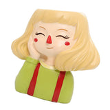 Maxbell 4 pcs Cute Cartoon Girl Style Succulent Plant Pot for Home Garden Decoration