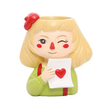 Maxbell 4 pcs Cute Cartoon Girl Style Succulent Plant Pot for Home Garden Decoration