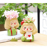 Maxbell 4 pcs Cute Cartoon Girl Style Succulent Plant Pot for Home Garden Decoration