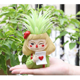 Maxbell 4 pcs Cute Cartoon Girl Style Succulent Plant Pot for Home Garden Decoration