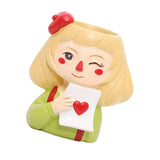 Maxbell 4 pcs Cute Cartoon Girl Style Succulent Plant Pot for Home Garden Decoration