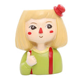 Maxbell 4 pcs Cute Cartoon Girl Style Succulent Plant Pot for Home Garden Decoration