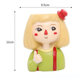 Maxbell 4 pcs Cute Cartoon Girl Style Succulent Plant Pot for Home Garden Decoration