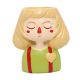 Maxbell 4 pcs Cute Cartoon Girl Style Succulent Plant Pot for Home Garden Decoration