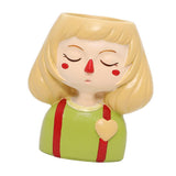 Maxbell 4 pcs Cute Cartoon Girl Style Succulent Plant Pot for Home Garden Decoration