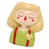 Maxbell 4 pcs Cute Cartoon Girl Style Succulent Plant Pot for Home Garden Decoration
