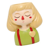 Maxbell 4 pcs Cute Cartoon Girl Style Succulent Plant Pot for Home Garden Decoration