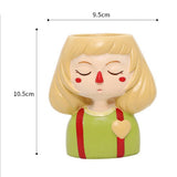 Maxbell 4 pcs Cute Cartoon Girl Style Succulent Plant Pot for Home Garden Decoration