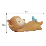 Maxbell 6Pcs Lovely Fawn Ornaments Silicone  Kawaii Sleeping Animal Baby Decor