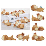 Maxbell 6Pcs Lovely Fawn Ornaments Silicone  Kawaii Sleeping Animal Baby Decor