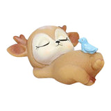 Maxbell 6Pcs Lovely Fawn Ornaments Silicone  Kawaii Sleeping Animal Baby Decor