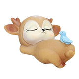 Maxbell 6Pcs Lovely Fawn Ornaments Silicone  Kawaii Sleeping Animal Baby Decor