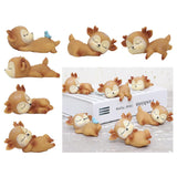Maxbell 6Pcs Lovely Fawn Ornaments Silicone  Kawaii Sleeping Animal Baby Decor