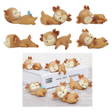 Maxbell 6Pcs Lovely Fawn Ornaments Silicone  Kawaii Sleeping Animal Baby Decor