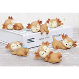 Maxbell 6Pcs Lovely Fawn Ornaments Silicone  Kawaii Sleeping Animal Baby Decor