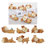 Maxbell 6Pcs Lovely Fawn Ornaments Silicone  Kawaii Sleeping Animal Baby Decor
