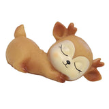 Maxbell 6Pcs Lovely Fawn Ornaments Silicone  Kawaii Sleeping Animal Baby Decor
