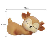 Maxbell 6Pcs Lovely Fawn Ornaments Silicone  Kawaii Sleeping Animal Baby Decor
