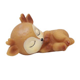 Maxbell 6Pcs Lovely Fawn Ornaments Silicone  Kawaii Sleeping Animal Baby Decor