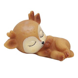 Maxbell 6Pcs Lovely Fawn Ornaments Silicone  Kawaii Sleeping Animal Baby Decor