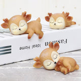 Maxbell 6Pcs Lovely Fawn Ornaments Silicone  Kawaii Sleeping Animal Baby Decor