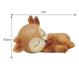 Maxbell 6Pcs Lovely Fawn Ornaments Silicone  Kawaii Sleeping Animal Baby Decor