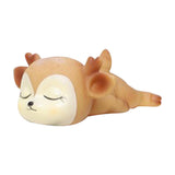 Maxbell 6Pcs Lovely Fawn Ornaments Silicone  Kawaii Sleeping Animal Baby Decor