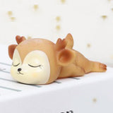 Maxbell 6Pcs Lovely Fawn Ornaments Silicone  Kawaii Sleeping Animal Baby Decor
