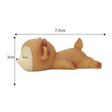 Maxbell 6Pcs Lovely Fawn Ornaments Silicone  Kawaii Sleeping Animal Baby Decor
