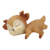 Maxbell 6Pcs Lovely Fawn Ornaments Silicone  Kawaii Sleeping Animal Baby Decor