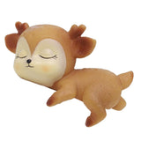 Maxbell 6Pcs Lovely Fawn Ornaments Silicone  Kawaii Sleeping Animal Baby Decor