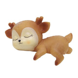 Maxbell 6Pcs Lovely Fawn Ornaments Silicone  Kawaii Sleeping Animal Baby Decor