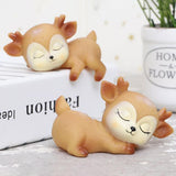 Maxbell 6Pcs Lovely Fawn Ornaments Silicone  Kawaii Sleeping Animal Baby Decor
