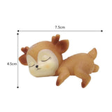 Maxbell 6Pcs Lovely Fawn Ornaments Silicone  Kawaii Sleeping Animal Baby Decor
