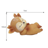 Maxbell 6Pcs Lovely Fawn Ornaments Silicone  Kawaii Sleeping Animal Baby Decor