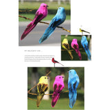 Maxbell 6Pcs Colours Artificial Feather Foam Birds with Clamp Garden Tree Decor