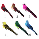 Maxbell 6Pcs Colours Artificial Feather Foam Birds with Clamp Garden Tree Decor