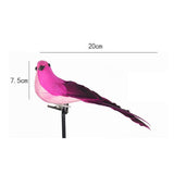 Maxbell 6Pcs Colours Artificial Feather Foam Birds with Clamp Garden Tree Decor