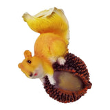 Maxbell Realistic Squirrel Figurine Garden Sculpture Decor Yellow Chinese Chestnut