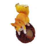 Maxbell Realistic Squirrel Figurine Garden Sculpture Decor Yellow Chinese Chestnut