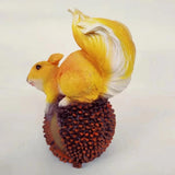 Maxbell Realistic Squirrel Figurine Garden Sculpture Decor Yellow Chinese Chestnut