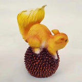 Maxbell Realistic Squirrel Figurine Garden Sculpture Decor Yellow Chinese Chestnut