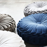 Maxbell Pintuck Pillow Round Pumpkin Floor Pillow for Chair Couch Beige-Cotton