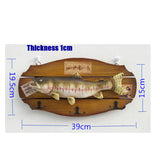 Maxbell 2xHanging Wooden Wood Simulated Fish Wall Ornaments DECORATION for Any Room