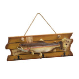 Maxbell 2xHanging Wooden Wood Simulated Fish Wall Ornaments DECORATION for Any Room
