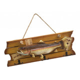 Maxbell 2xHanging Wooden Wood Simulated Fish Wall Ornaments DECORATION for Any Room
