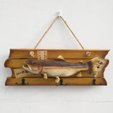Maxbell 2xHanging Wooden Wood Simulated Fish Wall Ornaments DECORATION for Any Room